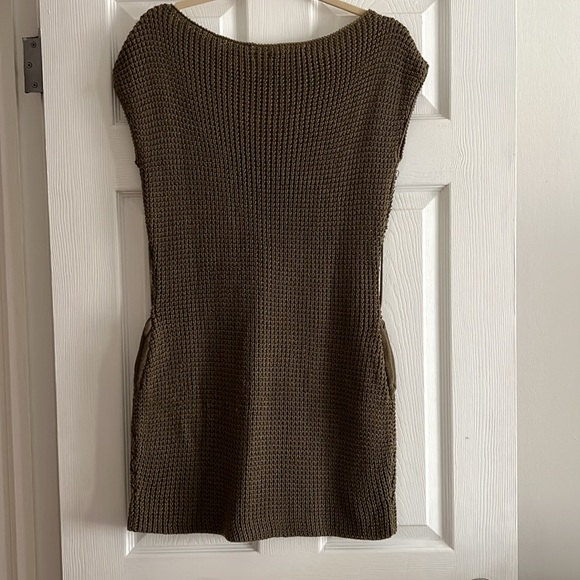 Deja Vu Green Knit Sweater Mini Dress - Picture 3 of 7